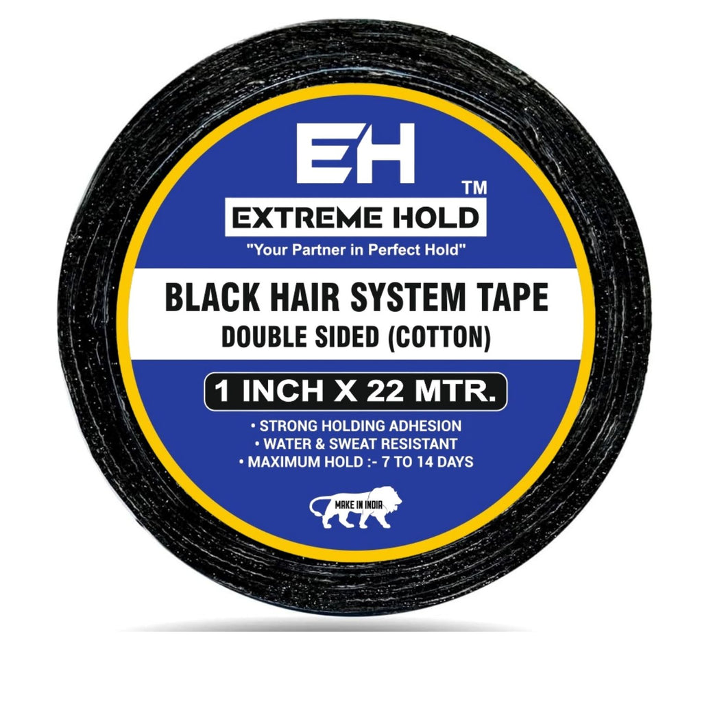 Extreme Hold 22yard Wigs tape/ Double Sided used as Patch & Toupee-for Men & Women Hair Accessory Set (Black)