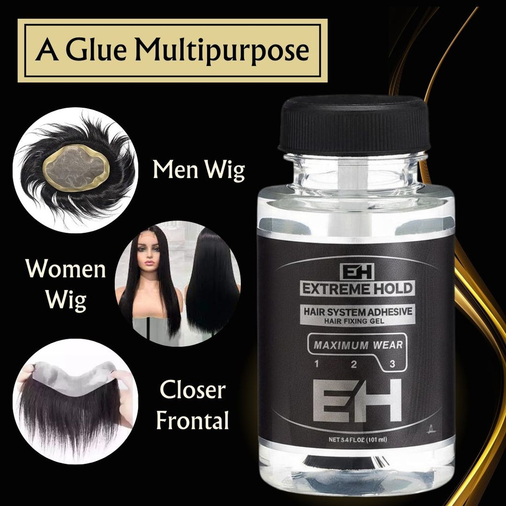 Extreme Hold Adhesive for Hair Wig Waterproof Glue With Brush Applicator Hair Styler (101ml)