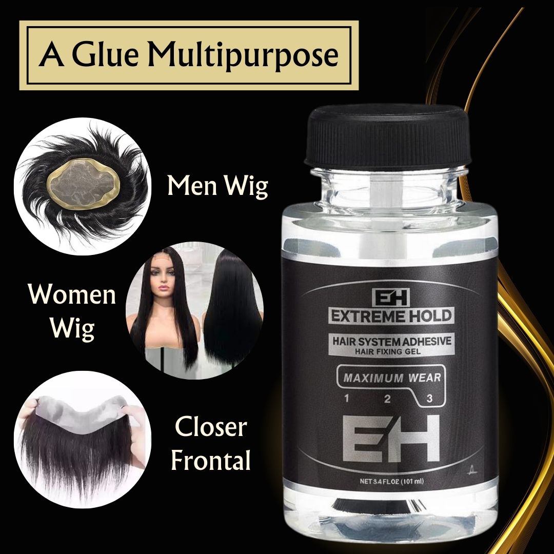 Extreme Hold Adhesive for Hair Wig Waterproof Glue With Brush Applicator Hair Styler (101ml)