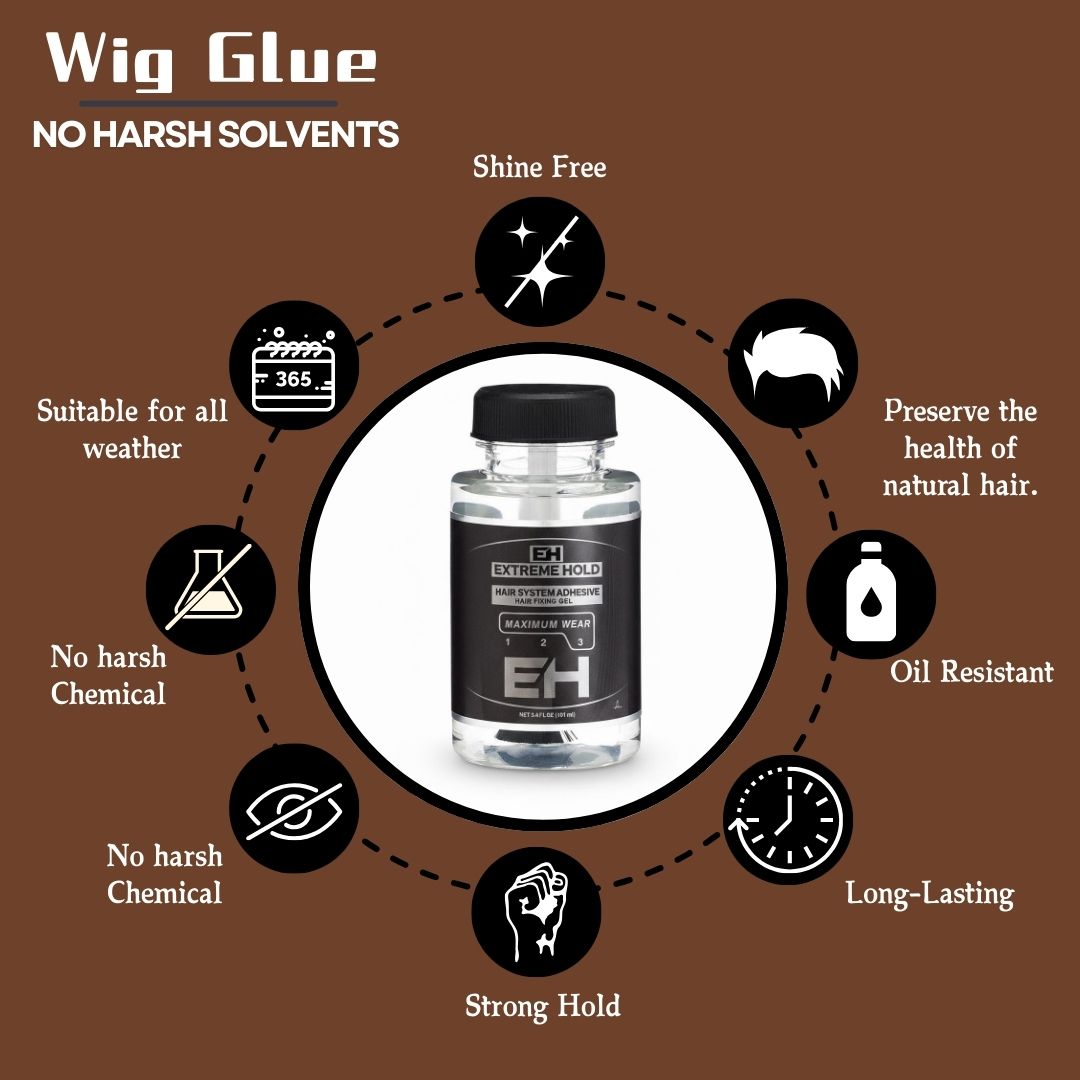 Extreme Hold Adhesive for Hair Wig Waterproof Glue With Brush Applicator Hair Styler (101ml)