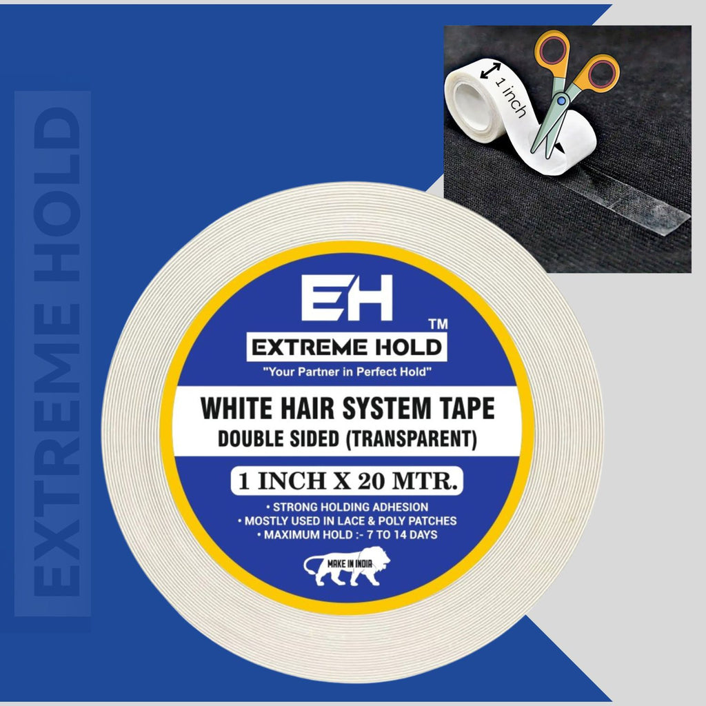 Extreme Hold 20m,Double Sided Transparent White Wig Tape for men |women Hair Extension.