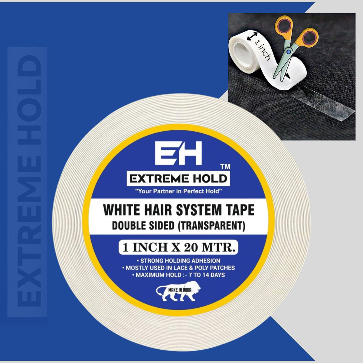 Extreme Hold 20m,Double Sided Transparent White Wig Tape for men |women Hair Extension.