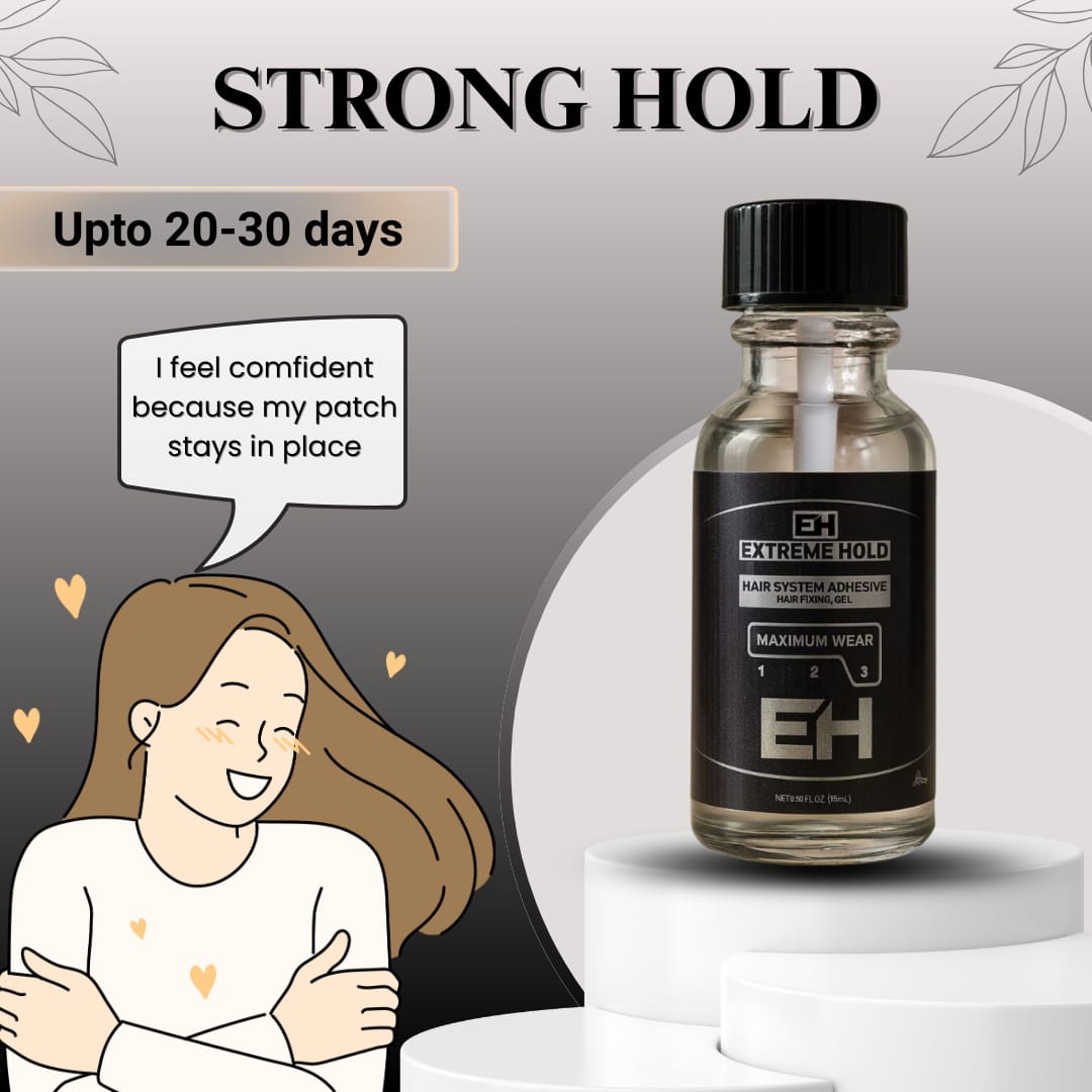Extreme Hold Wig Adhesive Liquid Glue (15ml) for Lace Patch Hair Styling.
