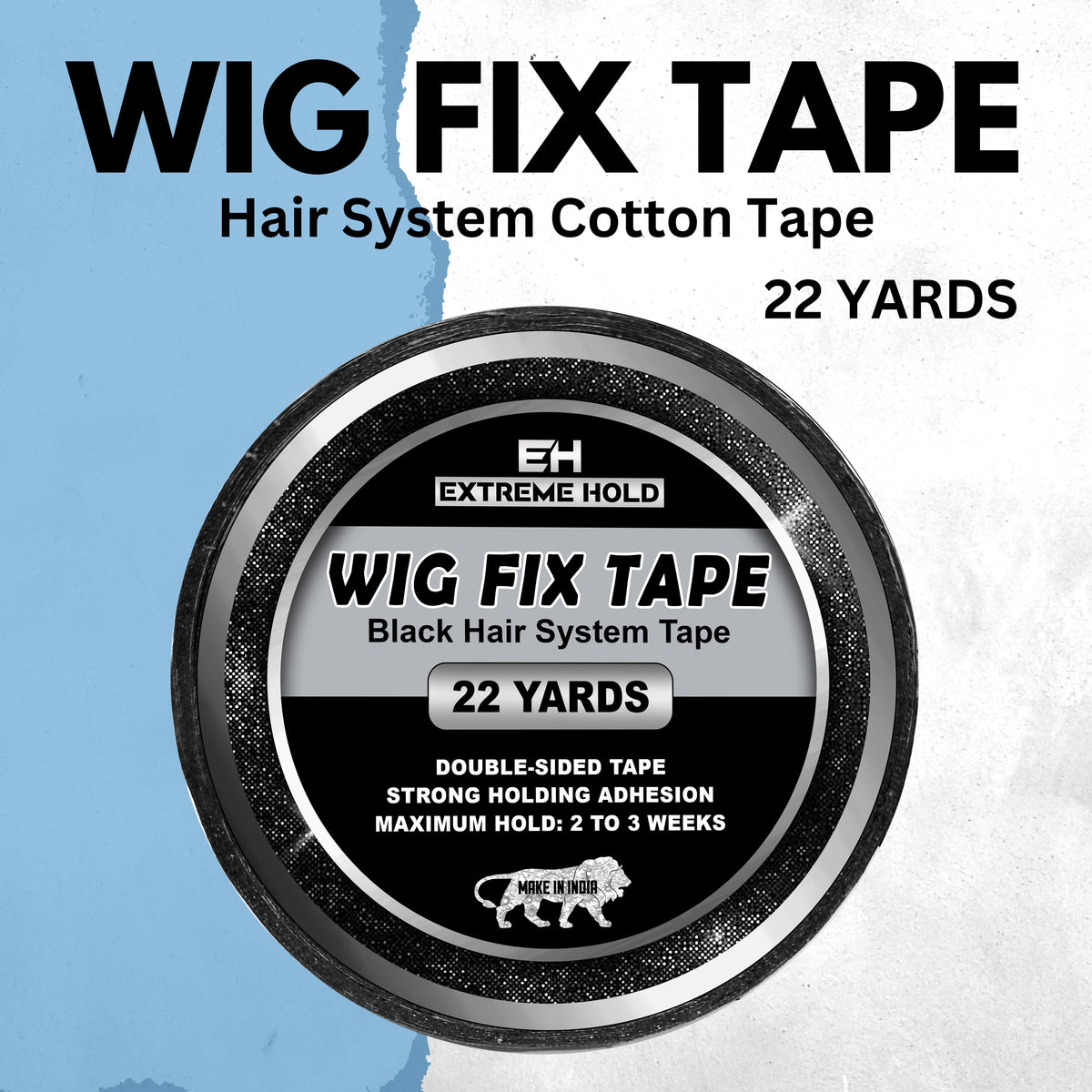 Extreme Hold Premium 22m Black Blue Cotton Double Sided Wig Tape For Hair System.