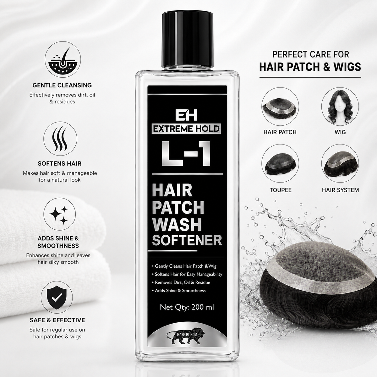Extreme Hold L-1 Softener (hair patch wash chemical) tangle-free hair style Hair Styler (200 ml)