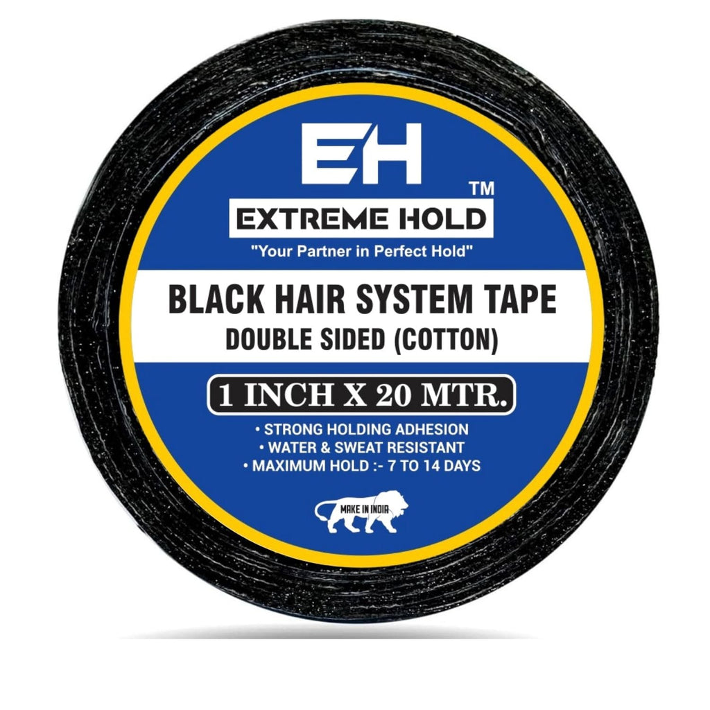 EXTREME HOLD 20yard Double Sided Waterproof/ Wigs Tape used as Patch & Toupee-for Men & Women (Black)