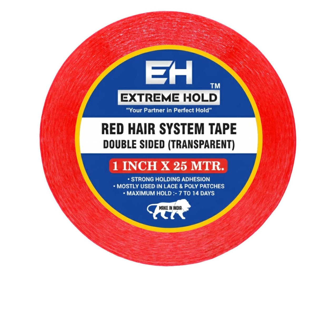 EXTREME HOLD Wig tape 25m red transparent tape/wig Hair Accessory Set (Red)