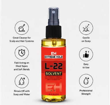 Extreme Hold L-22 Solvent Adhesive Remover Residue Wig Tape Remover Fast-Acting Skin-Safe| Hair Styler (118 ml)