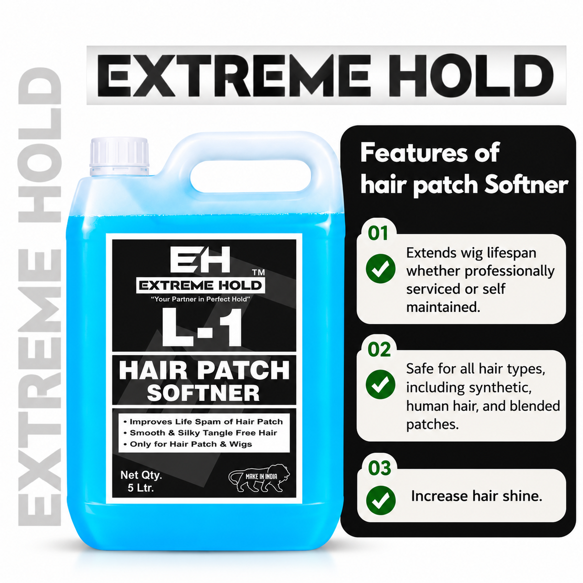 Extreme Hold L-1 Hair Patch Softener 5 litre For Hair Patch.