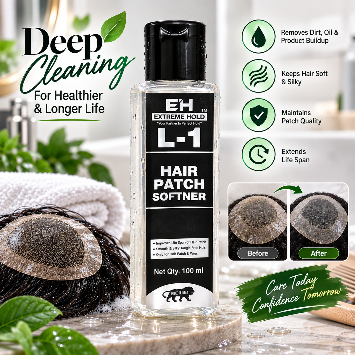 Extreme Hold Hair Patch Softener L1 Wig Conditioner for Smooth Tangle Free Hair Hair Styler (100ml)